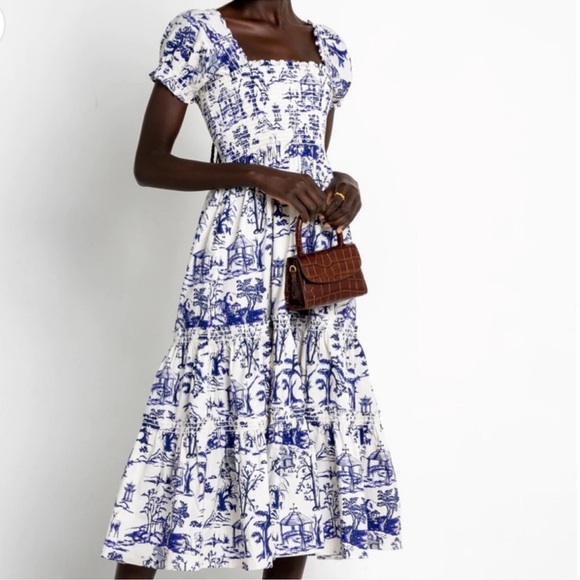 {OPT} Anthropologie Brand New Daphne Toile Midi Dress - Picture 2 of 12